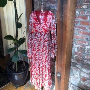 Traffic People metallic long sleeve midi